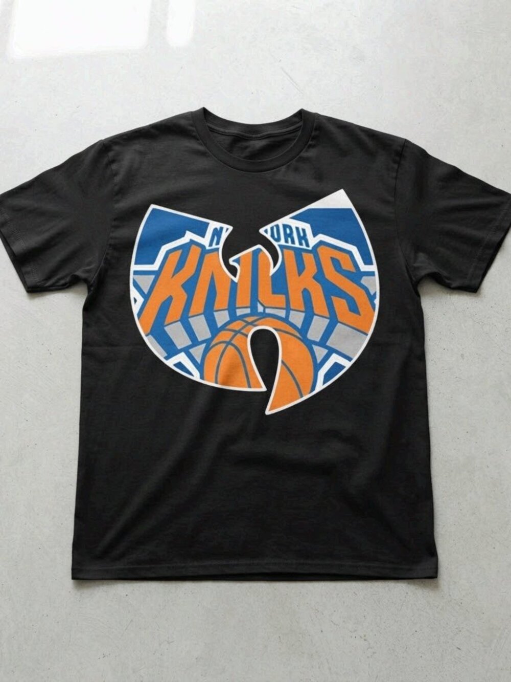 Wutang Knicks Shirt, New York Knicks Graphic Tee, Black Basketball Streetwear T-